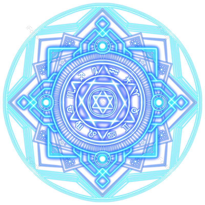 光效图片,星座元素,蓝色PNG,科技感免抠素材
